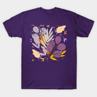 illustration of abstract colored flower with closed opened blossom T-Shirt